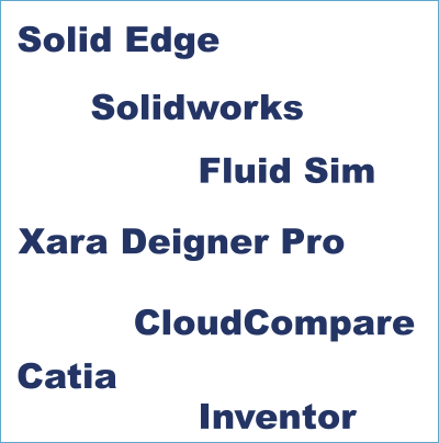 Solidworks Xara Deigner Pro Solid Edge Fluid Sim Catia CloudCompare Inventor
